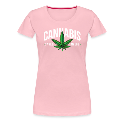 Cannabis Saved - Damen Weed T-Shirt - Hellrosa