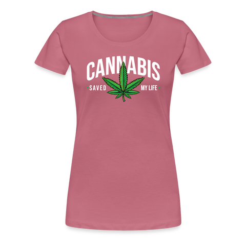 Cannabis Saved - Damen Weed T-Shirt - Malve