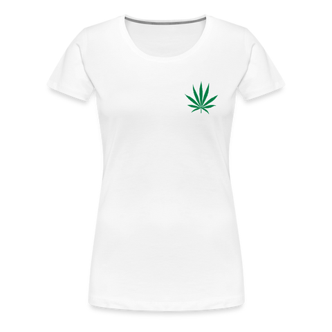 Hemp Leaf - Damen Cannabis T-Shirt - weiß