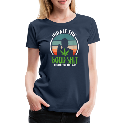Good Shit - Damen Cannabis T-Shirt - Navy