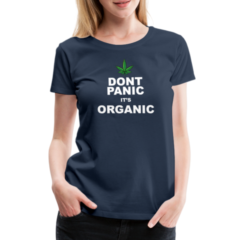 Don't Panic It's Organic - Damen Cannabis T-Shirt - Navy