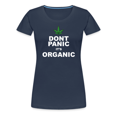 Don't Panic It's Organic - Damen Cannabis T-Shirt - Navy