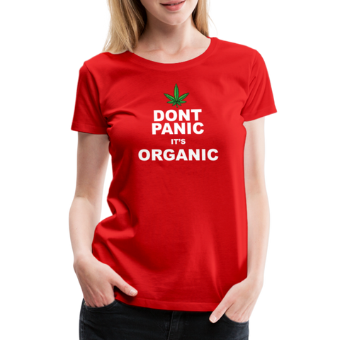 Don't Panic It's Organic - Damen Cannabis T-Shirt - Rot