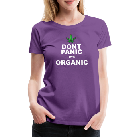 Don't Panic It's Organic - Damen Cannabis T-Shirt - Lila