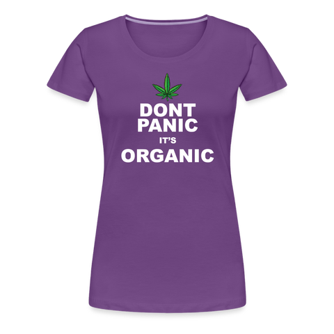 Don't Panic It's Organic - Damen Cannabis T-Shirt - Lila