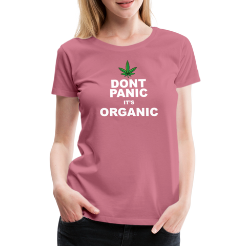 Don't Panic It's Organic - Damen Cannabis T-Shirt - Malve