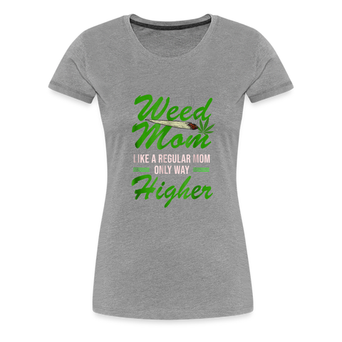 Weed Mom - Damen Cannabis T-Shirt - Grau meliert