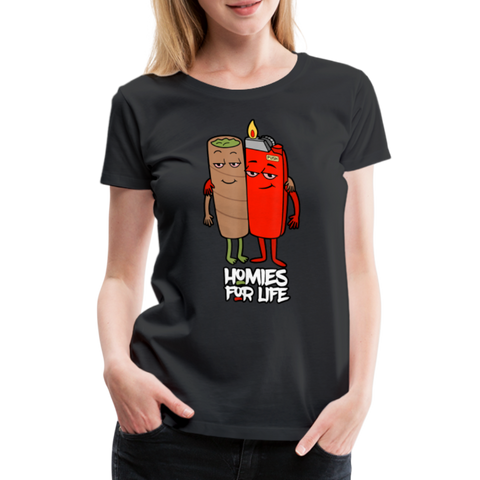 Homie's For Life - Damen Cannabis T-Shirt - Schwarz