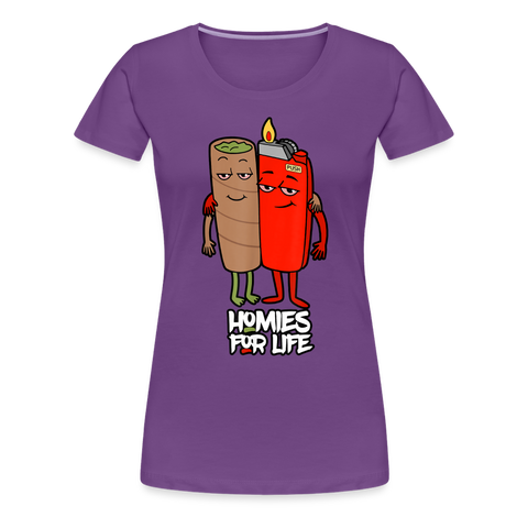 Homie's For Life - Damen Cannabis T-Shirt - Lila