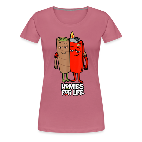 Homie's For Life - Damen Cannabis T-Shirt - Malve