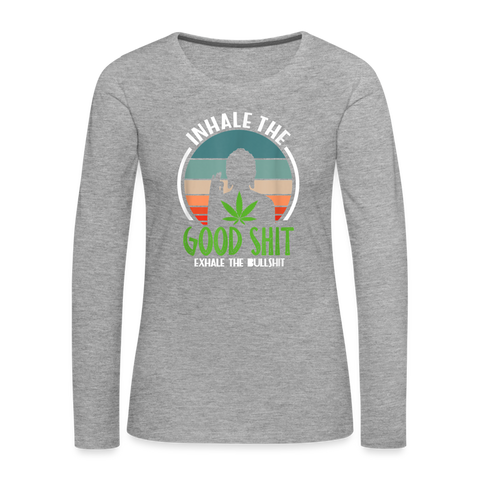Good Shit - Damen Cannabis Sweater - Grau meliert