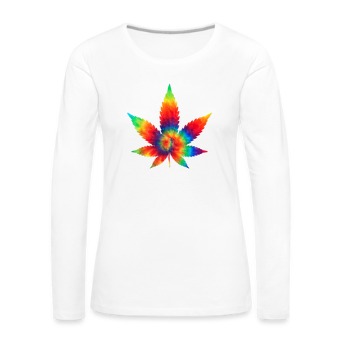 Hemp Leaf - Damen Cannabis Sweater - weiß