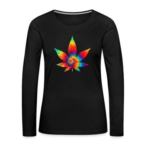 Hemp Leaf - Damen Cannabis Sweater - Schwarz