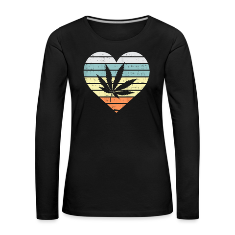 Weed Heart - Damen Cannabis Sweater - Schwarz