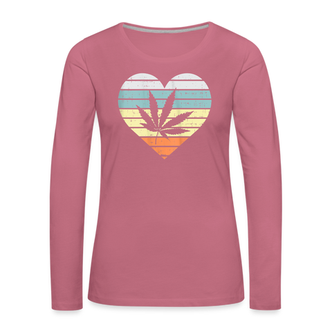 Weed Heart - Damen Cannabis Sweater - Malve