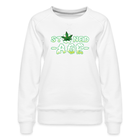 Stoned Age - Damen Cannabis Pullover - weiß