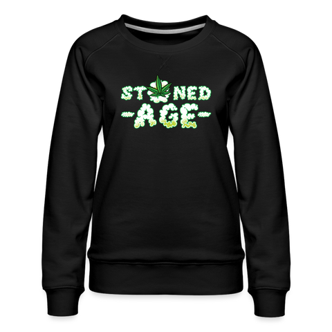 Stoned Age - Damen Cannabis Pullover - Schwarz