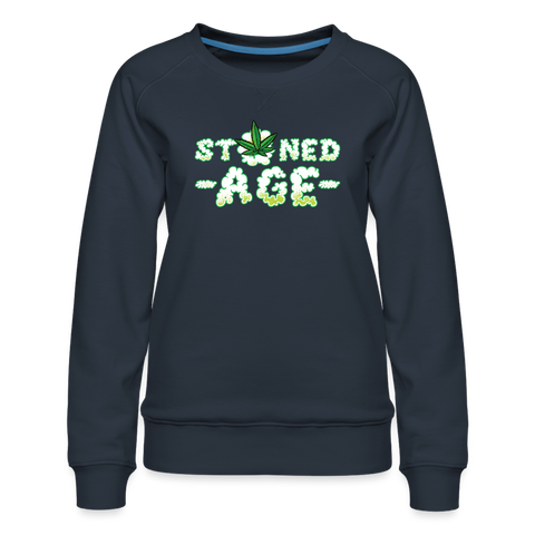 Stoned Age - Damen Cannabis Pullover - Navy