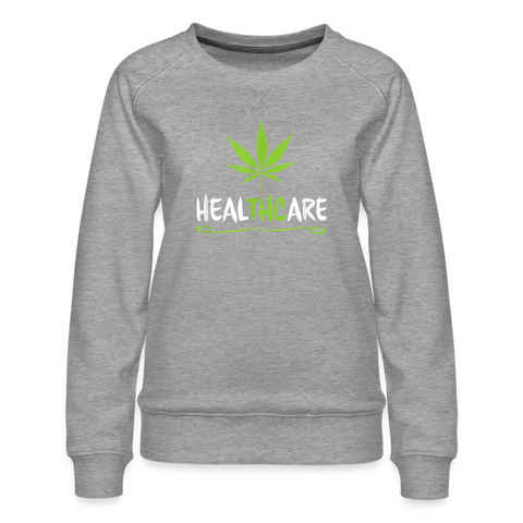 Healthcare - Damen Cannabis Pullover - Grau meliert