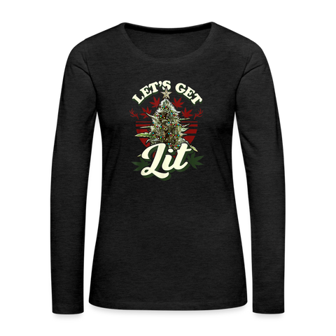 Let' Get Lit - Damen Cannabis Sweater - Anthrazit