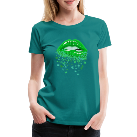 Weed Kiss - Damen Cannabis T-Shirt - Divablau