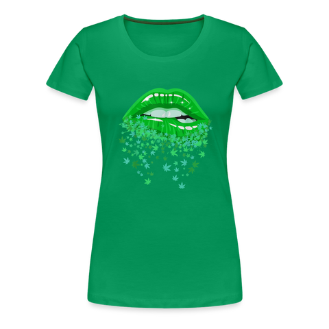 Weed Kiss - Damen Cannabis T-Shirt - Kelly Green