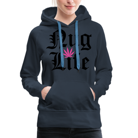 Thug Life - Damen Cannabis Hoodie - Navy