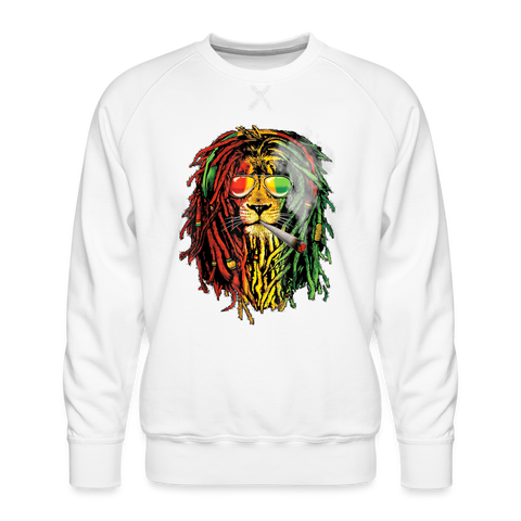 Jamaika Lion - Herren Cannabis Pullover - weiß