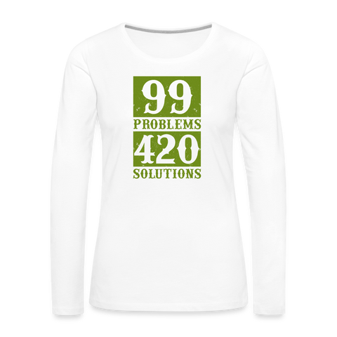 99 Problems - Damen Cannabis Sweater - weiß