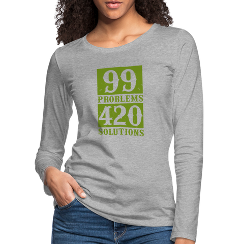 99 Problems - Damen Cannabis Sweater - Grau meliert