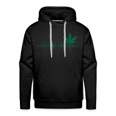 Heart Line - Herren Cannabis Hoodie - Schwarz