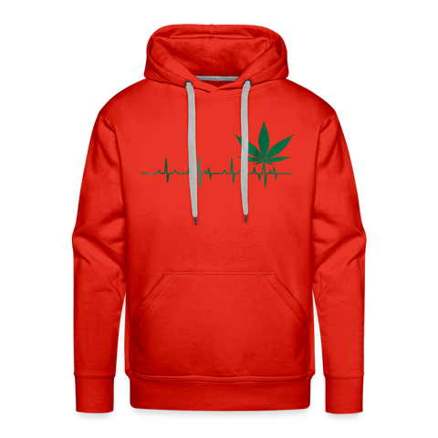 Heart Line - Herren Cannabis Hoodie - Rot