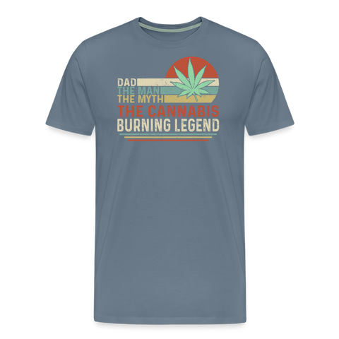 Burning Legend - Herren Cannabis T-Shirt - Blaugrau