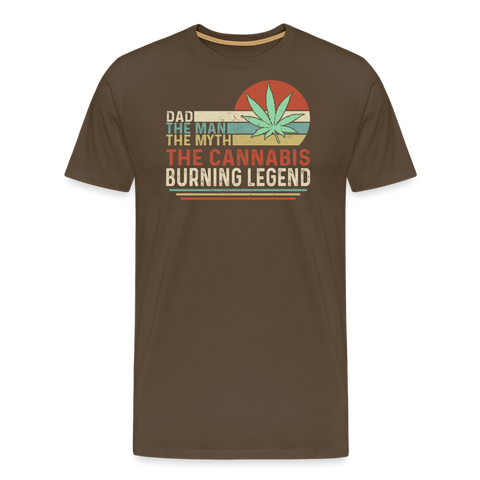 Burning Legend - Herren Cannabis T-Shirt - Edelbraun
