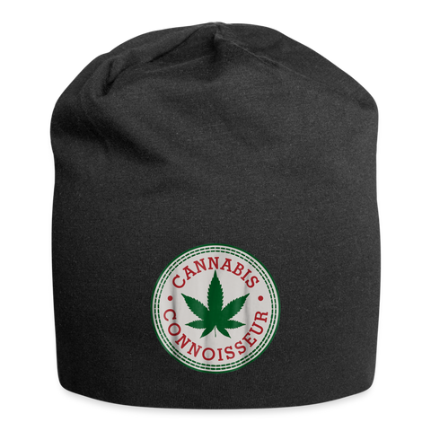 Cannabis Connoisseur - Weed Jersey Beanie - Schwarz