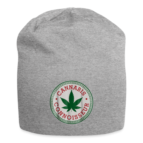 Cannabis Connoisseur - Weed Jersey Beanie - Grau meliert