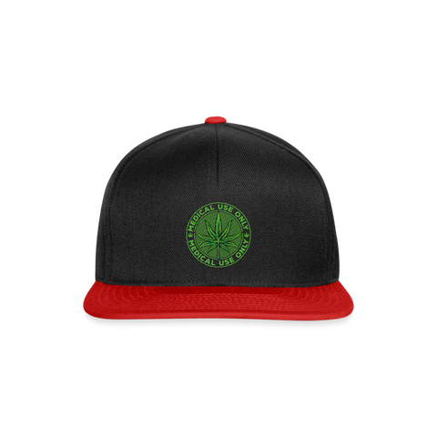 Medical Use Only - Cannbs Snapback Cap - Schwarz/Rot