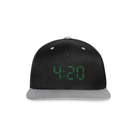 420 - Cannabis Snapback Cap - Schwarz/Grau