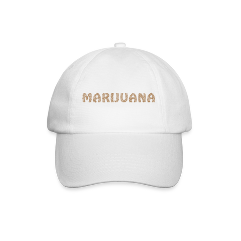 Marihuana - Cannabis Basecap - Weiß/Weiß