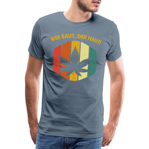 W.B.D.H. Vintage - Herren Cannabis T-Shirt - Blaugrau