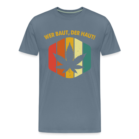 W.B.D.H. Vintage - Herren Cannabis T-Shirt - Blaugrau