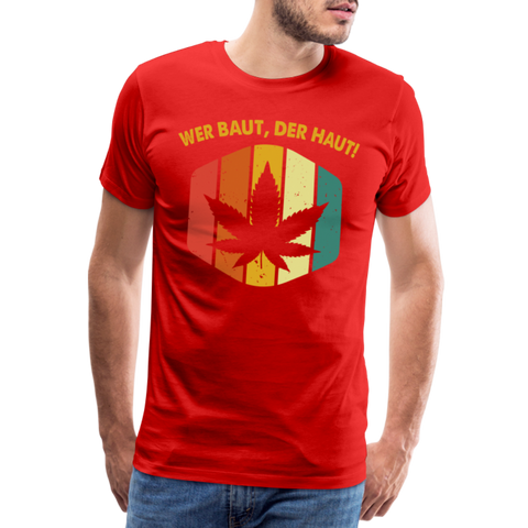 W.B.D.H. Vintage - Herren Cannabis T-Shirt - Rot