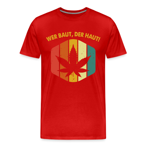 W.B.D.H. Vintage - Herren Cannabis T-Shirt - Rot