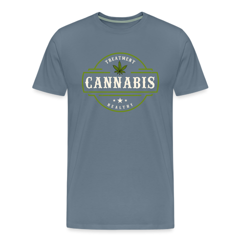 Cannabis - Herren Weed T-Shirt - Blaugrau
