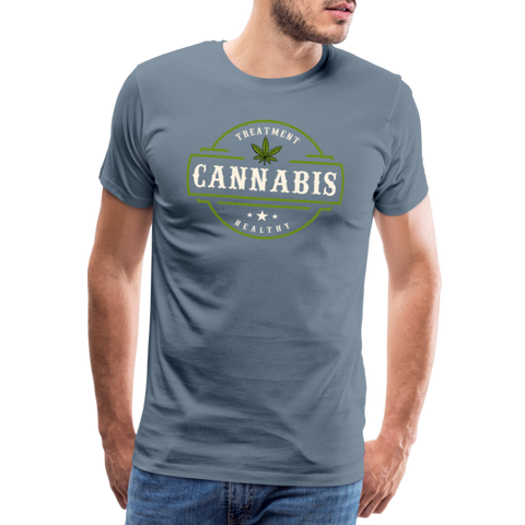 Cannabis - Herren Weed T-Shirt - Blaugrau