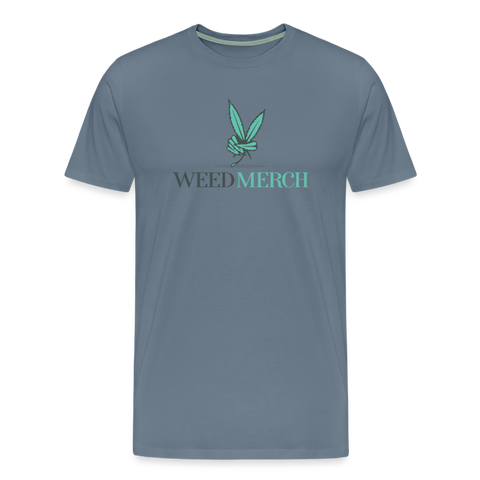 Weed Merch - Herren Cannabis T-Shirt - Blaugrau