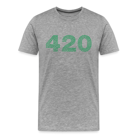 420 - Herren Cannabis T-Shirt - Grau meliert