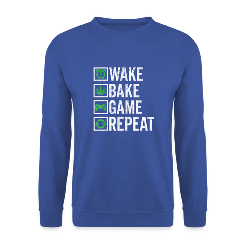 Wake Bake - Herren Cannabis Sweater - Royalblau