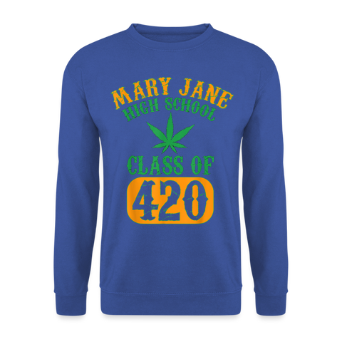 High School 420 - Herren Cannabis Sweater - Royalblau