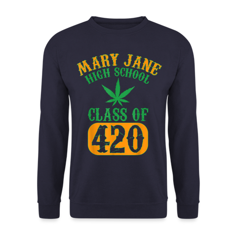 High School 420 - Herren Cannabis Sweater - Navy